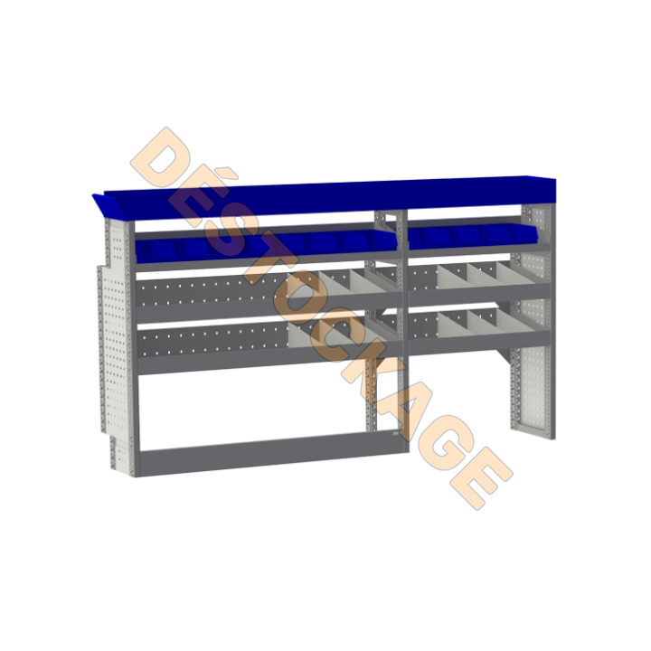 Metallausbau Peugeot Expert 2016+ L2 ZEVIM Economy blau - linke Seite