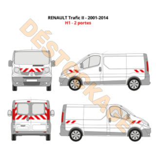 Rot-weißes Markierungskit - Renault Trafic II Phase 1/2 2001-2014 H1 Klasse B Rot-weißes Markierungskit - Renault Trafic II Phase 1/2 2001-2014 H1 Klasse B