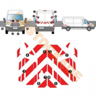 Rot-weißes Markierungskit Ford Transit H2/H3 2014+ Klasse B Rot-weißes Markierungskit Ford Transit H2/H3 2014+ Klasse B