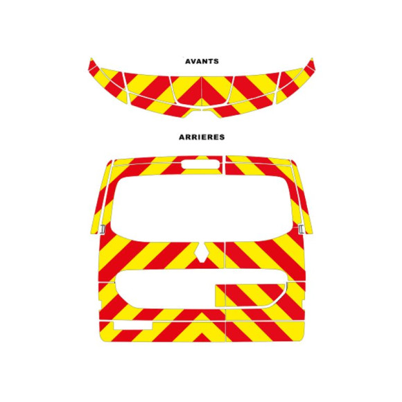 Kit de balisage Jaune/Rouge pour Renault Kangoo 3 (avant standard+ arrière complet) Kit de balisage Jaune/Rouge pour Renault Kangoo 3 (avant standard+ arrière complet)
