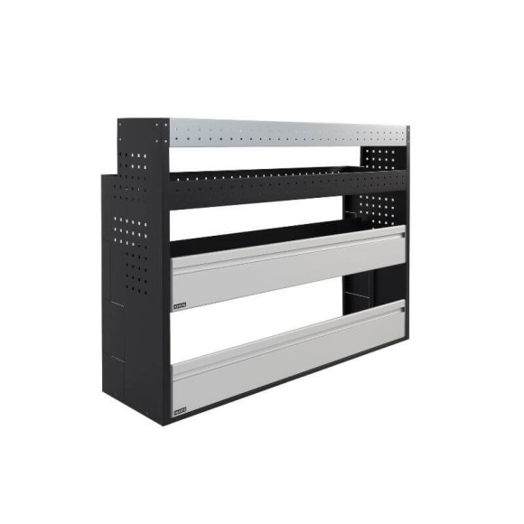 Aménagement PROVAN L1390mm (gauche) pour Volkswagen Caddy 2015-2020+ - vue de côté Aménagement PROVAN L1390mm (gauche) pour Volkswagen Caddy 2015-2020+ - vue de côté