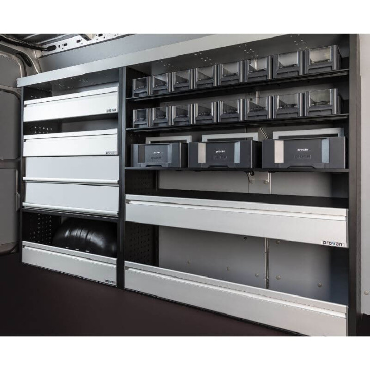 Aménagement PROVAN double (gauche) pour Volkswagen Crafter 2006-2016 (photo générique)  vue de côté