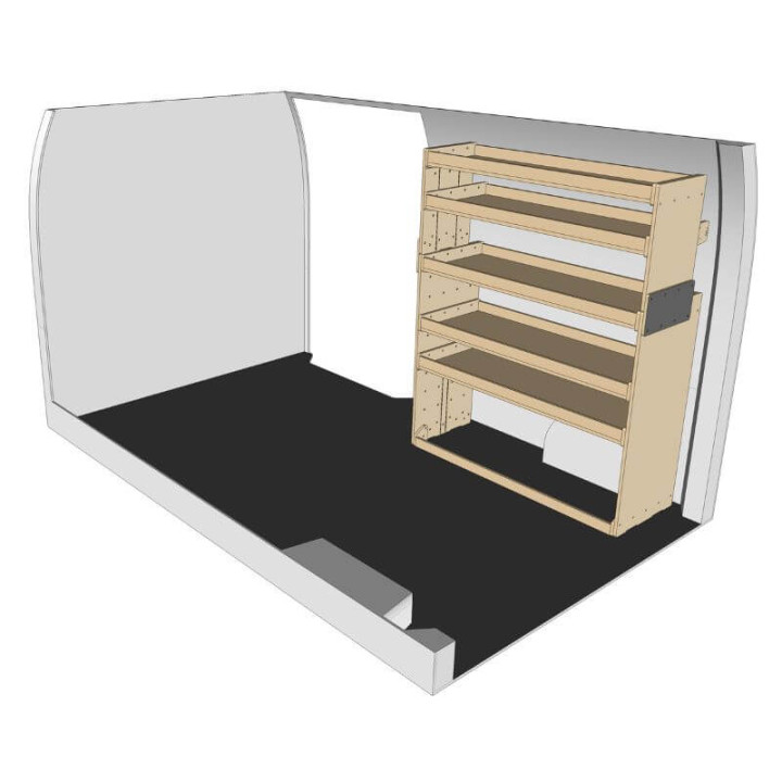 Holzregal Rohholz Frontansicht Mercedes Sprinter 2006-2018