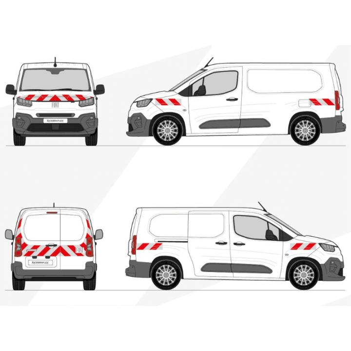 Kit de balisage rouge et blanc - Peugeot Boxer 2024+ H2