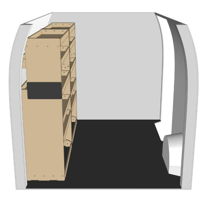 Linkes Rohholzregal, Seitenansicht Iveco Daily 2014+