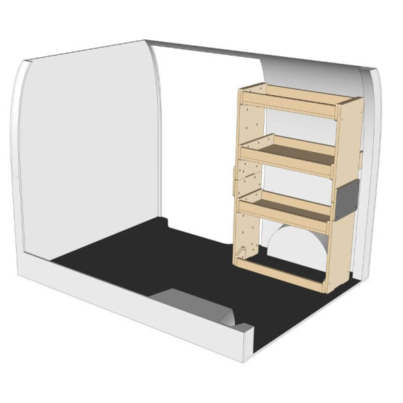 Rohholzregal gerade Frontansicht Renault Kangoo 2007-2021