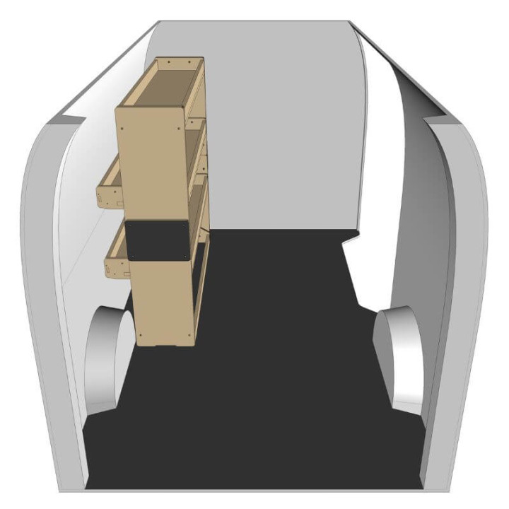 Rohholzregal links Seitenansicht Nissan NV200 2009-2018