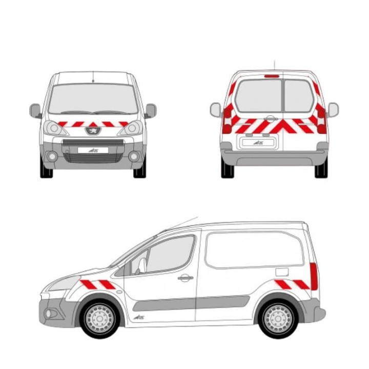 Markierungsset - Peugeot Partner II 2008-2012 mit Flügeltüren