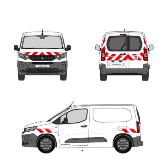 Markierungsset - Peugeot Partner III 2018-2024. Vorgeschnittene Klebestreifen, einsatzbereit