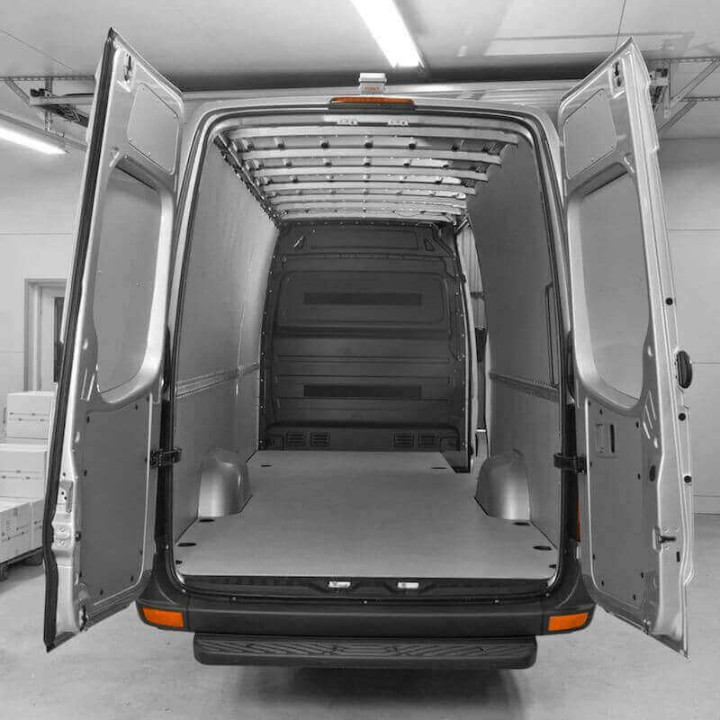 Innenverkleidung Holz komplett für Citroen Jumpy Doppelkabine - mit Boden mit grauer rutschfester Beschichtung