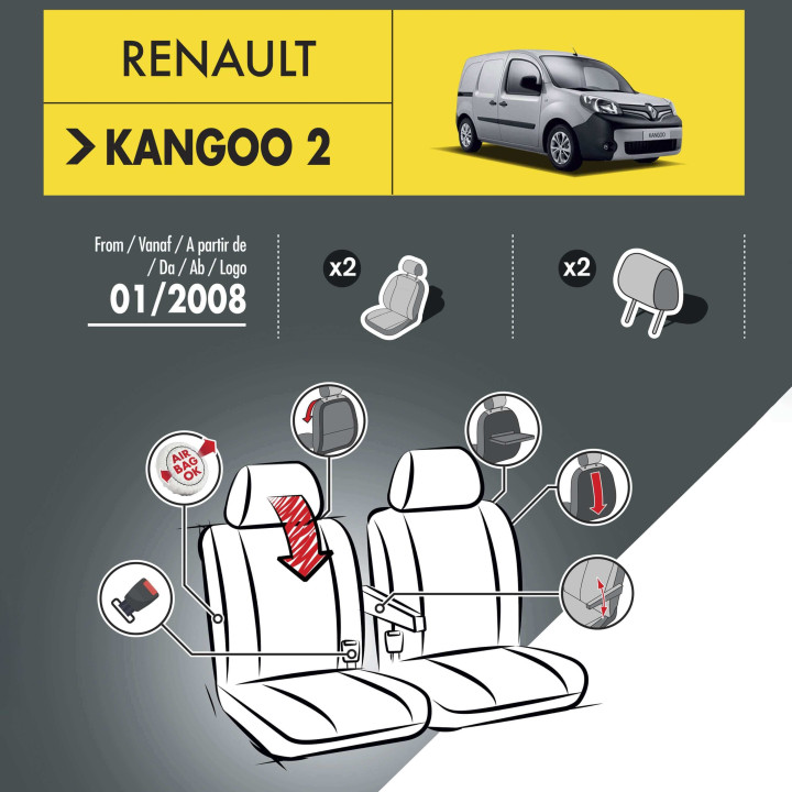 Housses de siège en simili cuir -  Renault Kangoo