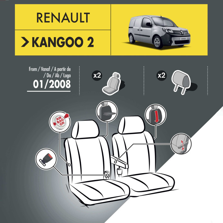 Housses de siège en simili cuir -  Renault Kangoo