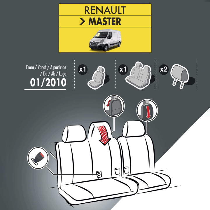 Housses de siège en simili cuir -  Renault Master