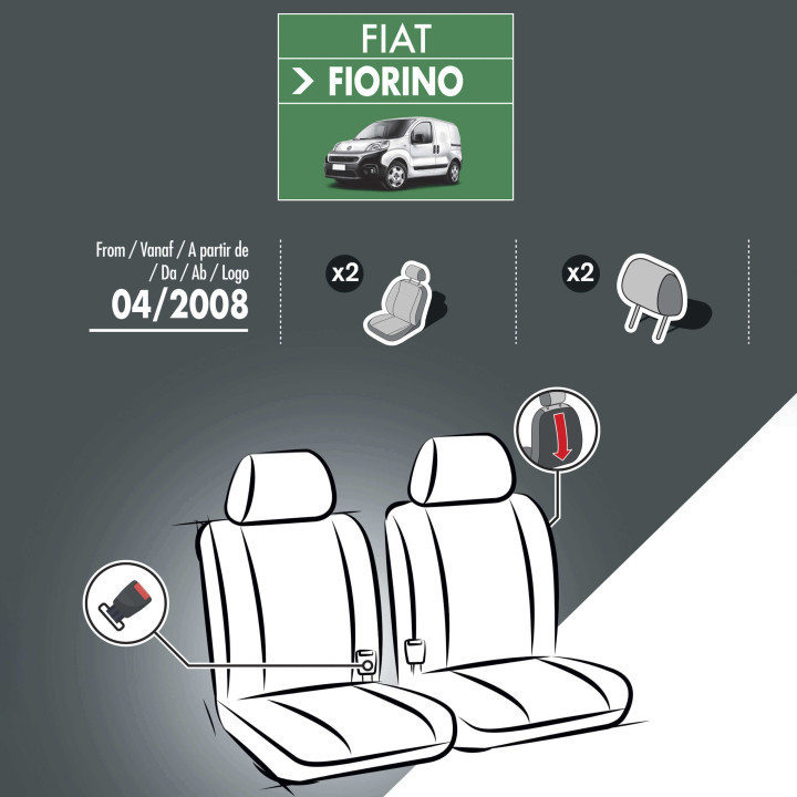 Housses de siège en simili cuir -  Fiat Fiorino