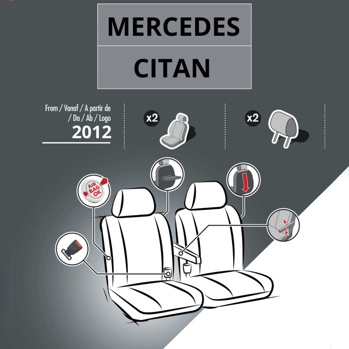 Housses de siège en simili cuir -  Mercedes Citan