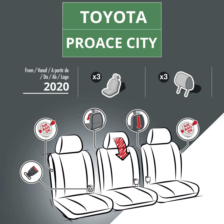 Housses de siège en simili cuir -  Peugeot Partner 2018+
