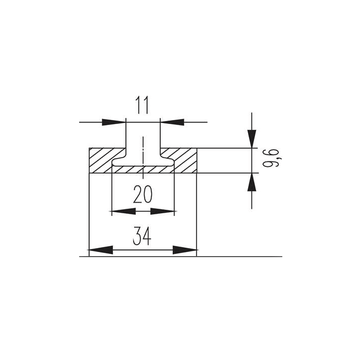 Rail d'arrimage type 'aéro' fin - 2m