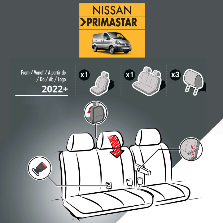 Housses de siège en simili cuir -  Nissan NV300