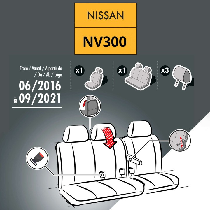 Housses de siège en simili cuir -  Nissan NV300