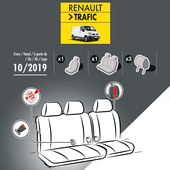 Stoffsitzbezüge für Renault Trafic 2019+